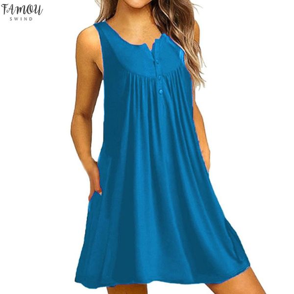 2020 new women o neck dress casual button sleeveless above knee dress loose party mini dresses fashion summer dress cd, Black;gray
2020 new women o neck dress casual button sleeveless above knee dress loose party mini dresses fashion summer dress cd, Black;gray