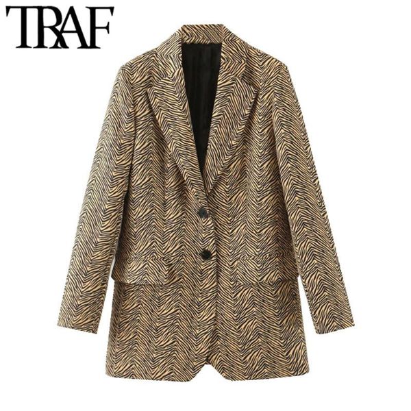 traf women fashion office wear animal print blazers coat vintage long sleeve pockets loose female outerwear chic, White;black
traf women fashion office wear animal print blazers coat vintage long sleeve pockets loose female outerwear chic, White;black