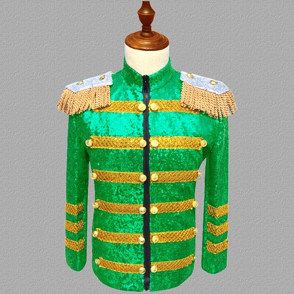 green sequins blazer men suits designs jacket mens stage costumes for singers clothes dance star style dress punk rock masculino, White;black
green sequins blazer men suits designs jacket mens stage costumes for singers clothes dance star style dress punk rock masculino, White;black