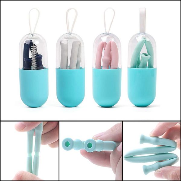 4pcs reusable collapsible straw set grade silicone drinking bent straws with box bar party supplies canudo inox 50july05
4pcs reusable collapsible straw set grade silicone drinking bent straws with box bar party supplies canudo inox 50july05