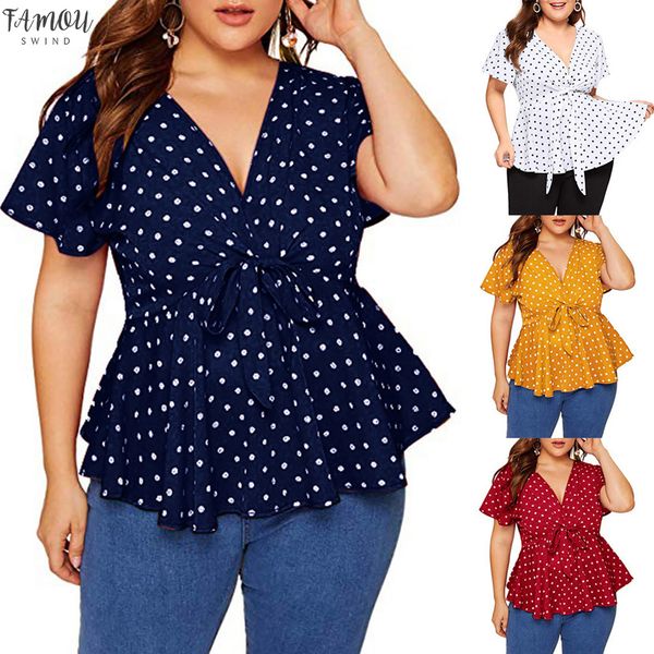 womens large size v neck short sleeve shirt polka dot solid knot front womens and summer blouse roupas feminina, White
womens large size v neck short sleeve shirt polka dot solid knot front womens and summer blouse roupas feminina, White