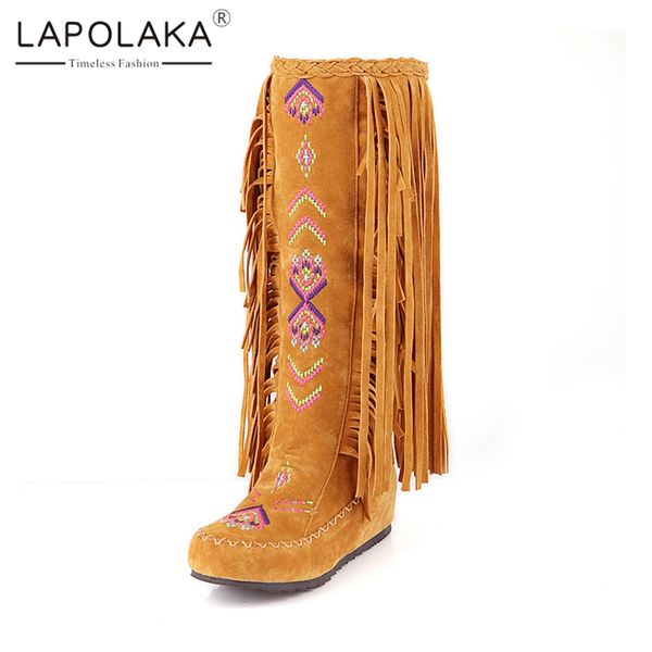 lapolaka 2019 autumn winter 34-48 bohemia fringe knee high boots women fashion embroider casual women shoes woman, Black
lapolaka 2019 autumn winter 34-48 bohemia fringe knee high boots women fashion embroider casual women shoes woman, Black
