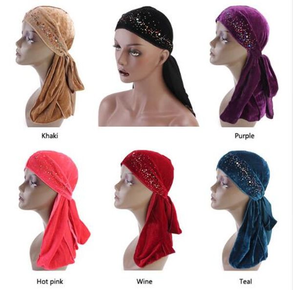 men women breathable bandana hat rhinestone velvet durag do doo du rag long tail headwrap chemo cap, Yellow
men women breathable bandana hat rhinestone velvet durag do doo du rag long tail headwrap chemo cap, Yellow