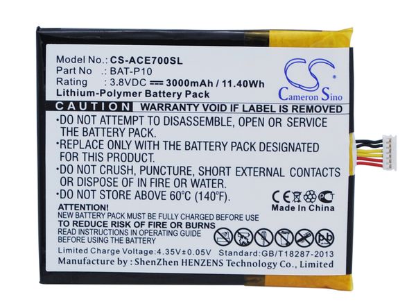 cameron sino battery bat-p10 for acer e39, liquid e700, liquid e700 triple
cameron sino battery bat-p10 for acer e39, liquid e700, liquid e700 triple