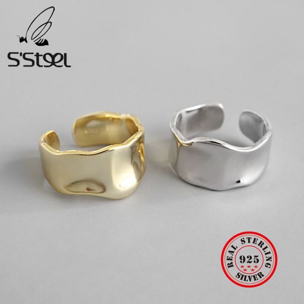 s'steel minimalist irregular ring 925 sterling silver rings for women anillos plata para mujer bijoux argent massif pour femme, Golden;silver
s'steel minimalist irregular ring 925 sterling silver rings for women anillos plata para mujer bijoux argent massif pour femme, Golden;silver