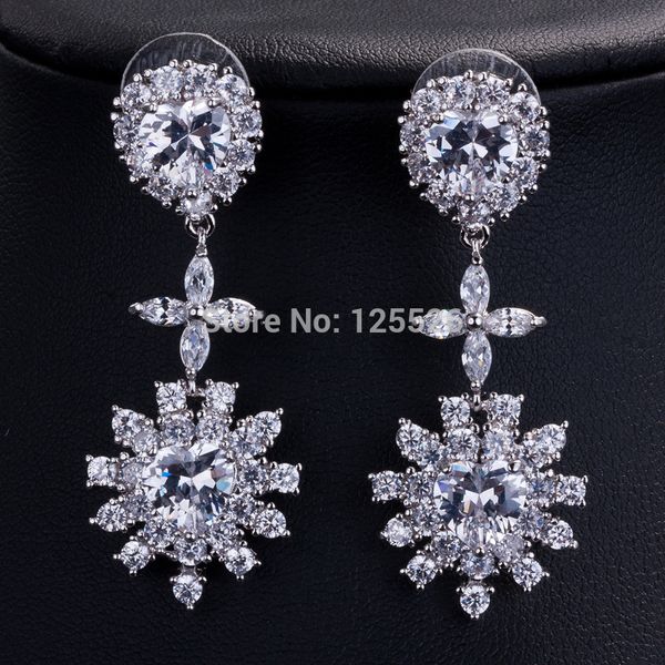 brand jewelry lady's 925 sterling silver claw set white stone diamond wedding dangle earringsgift e10, Golden;silver
brand jewelry lady's 925 sterling silver claw set white stone diamond wedding dangle earringsgift e10, Golden;silver