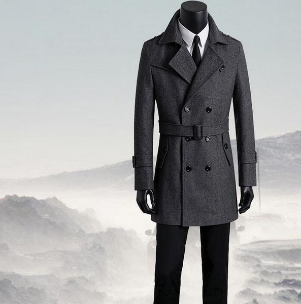 men's clothing plus size woolen coats mens overcoat medium-long double breasted coat men business casual slim outerwear grey, Black
men's clothing plus size woolen coats mens overcoat medium-long double breasted coat men business casual slim outerwear grey, Black