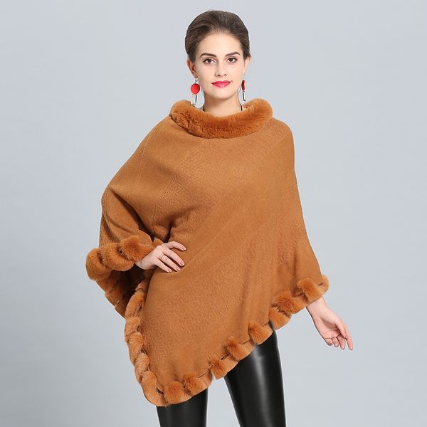 winter women elegant fur coat faux surround wool pullover capes fashion warm irregular knitted fur poncho shawl, Black
winter women elegant fur coat faux surround wool pullover capes fashion warm irregular knitted fur poncho shawl, Black