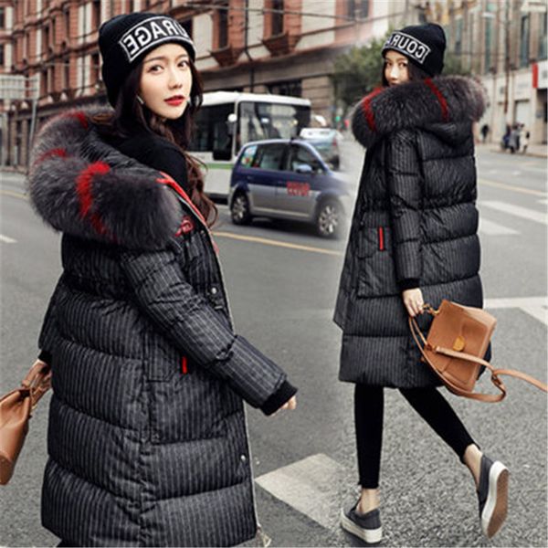 2019 winter parkas women striped cotton jacket plus size 5xl thicken warm coat female large fur collar hooded jackets v1178, Black
2019 winter parkas women striped cotton jacket plus size 5xl thicken warm coat female large fur collar hooded jackets v1178, Black