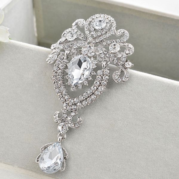 women's brooches rhinestones crystal crown large flower bridal brooch pin wedding fashion jewelry decoration broches, Gray
women's brooches rhinestones crystal crown large flower bridal brooch pin wedding fashion jewelry decoration broches, Gray