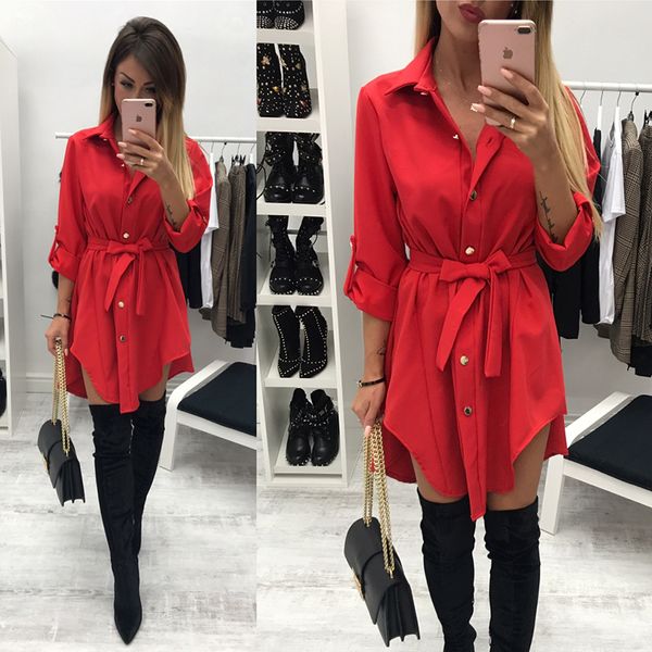 irregular tie waist shirt dress women autumn 2019 wrap dress long sleeve turn down collar army green red short mini dresses, Black;gray
irregular tie waist shirt dress women autumn 2019 wrap dress long sleeve turn down collar army green red short mini dresses, Black;gray