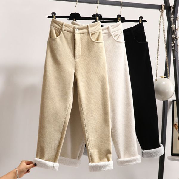 warm corduroy pants women plus velvet thick harem pants casual straight autumn winter white corduroy trousers women c6010, Black;white
warm corduroy pants women plus velvet thick harem pants casual straight autumn winter white corduroy trousers women c6010, Black;white