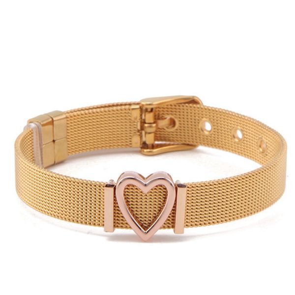 design jewelry new mesh keeper bracelet with heart slide charm steel wrap bracelets for women gold, Black
design jewelry new mesh keeper bracelet with heart slide charm steel wrap bracelets for women gold, Black