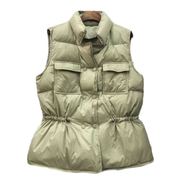 stand collar white duck down vest winter drawstring waist down vest solid color plus size sleeveless waistcoats female, Black
stand collar white duck down vest winter drawstring waist down vest solid color plus size sleeveless waistcoats female, Black