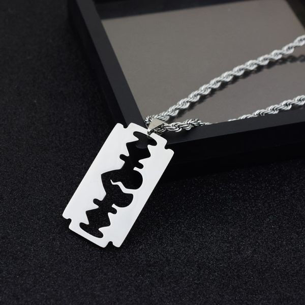 hip hop stainless steel razor blades pendant necklaces men jewelry male shaver shape necklaces & pendants, Silver
hip hop stainless steel razor blades pendant necklaces men jewelry male shaver shape necklaces & pendants, Silver
