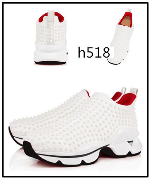 with box designer shoes red bottoms crystal leather sneakers womens rivet spiky junior spike sock krystal donna red bottom 4, Black
with box designer shoes red bottoms crystal leather sneakers womens rivet spiky junior spike sock krystal donna red bottom 4, Black