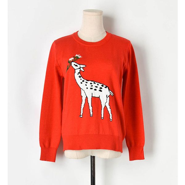 sweater women 2019 autumn winter casual deer jacquard sweaters korean knitted pullover pullovers jumper, White;black
sweater women 2019 autumn winter casual deer jacquard sweaters korean knitted pullover pullovers jumper, White;black