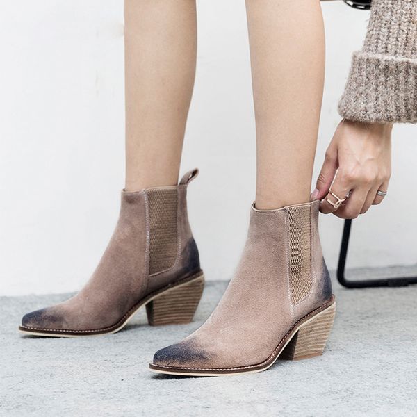 genuine leather ankle boots for women high heel boots pointed toe winter fashion shoes woman, Black
genuine leather ankle boots for women high heel boots pointed toe winter fashion shoes woman, Black