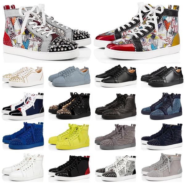 new luxury designer shoes men women spike sneakers black red green blue leather suede graffiti flats bottoms casual shoe with box
new luxury designer shoes men women spike sneakers black red green blue leather suede graffiti flats bottoms casual shoe with box