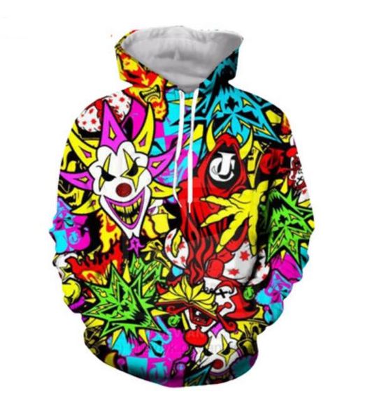 new fashion cool sweatshirt hoodies 3d print mens womens casual insane clown posse style streetwear clothes xlm049, Black 
new fashion cool sweatshirt hoodies 3d print mens womens casual insane clown posse style streetwear clothes xlm049, Black
