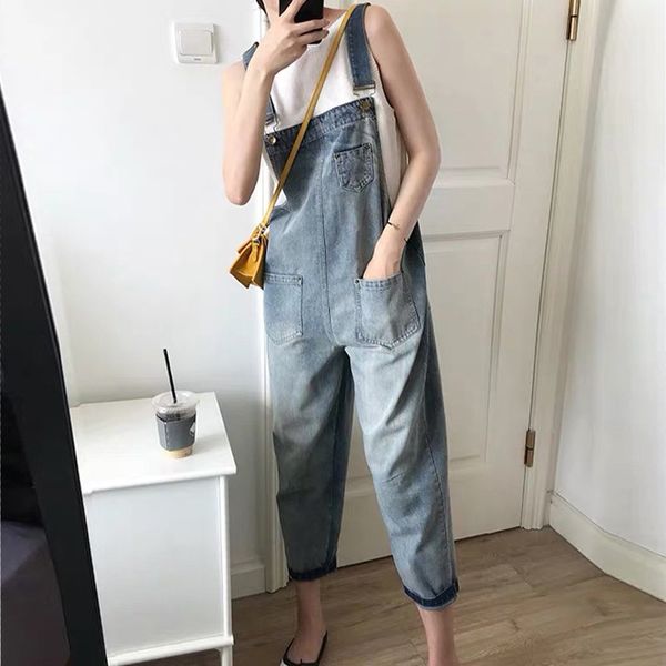 fashion women pants solid color straight denim college wind temperament multi-pocket loose straight sweet casual trousers, Blue
fashion women pants solid color straight denim college wind temperament multi-pocket loose straight sweet casual trousers, Blue