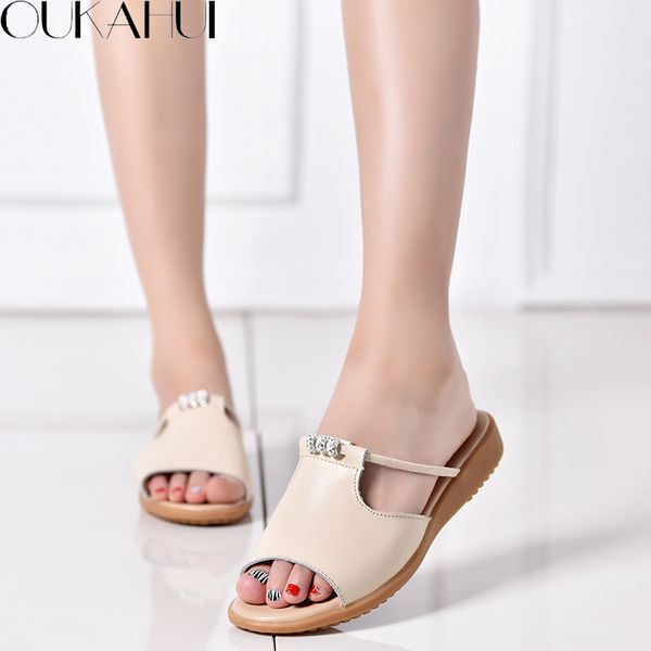 okahui 2019 fashion solid color flat slippers flip flops summer women shoes genuine leather open peep toe casual slides women, Black
okahui 2019 fashion solid color flat slippers flip flops summer women shoes genuine leather open peep toe casual slides women, Black