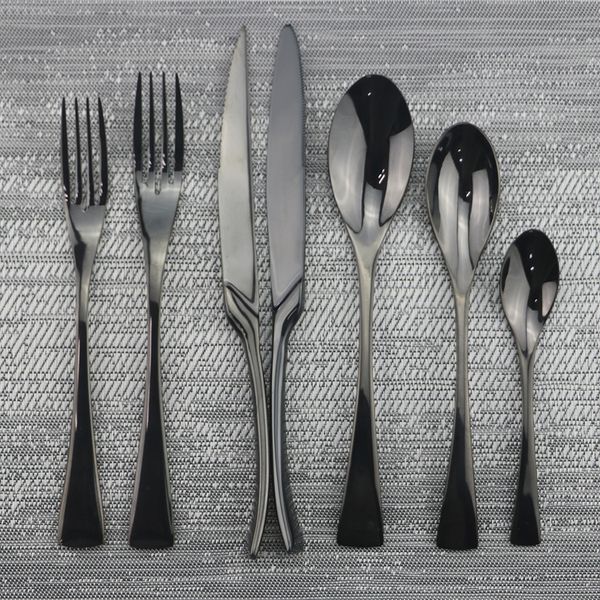black 7pcs dinnerware set 18/10 stainless steel kitchen tableware set steak knife dessert spoon fork cutlery party accessories
black 7pcs dinnerware set 18/10 stainless steel kitchen tableware set steak knife dessert spoon fork cutlery party accessories