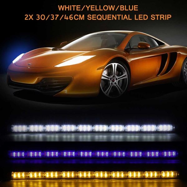 pair led car drl daytime running light water flowing sequential turn signals strip light indicator lamp headlight 30/37/46cm
pair led car drl daytime running light water flowing sequential turn signals strip light indicator lamp headlight 30/37/46cm