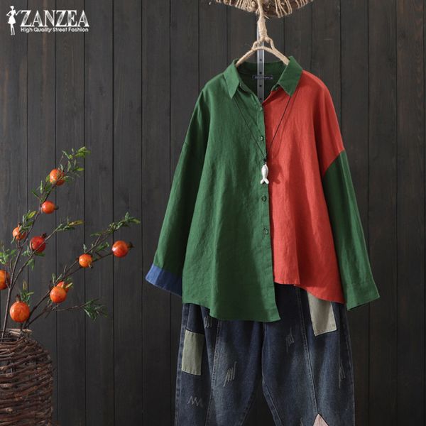 vintage color patchwork women autumn blouse 2019 zanzea casual long sleeve shirts female button down blusas plus size tunic, White
vintage color patchwork women autumn blouse 2019 zanzea casual long sleeve shirts female button down blusas plus size tunic, White