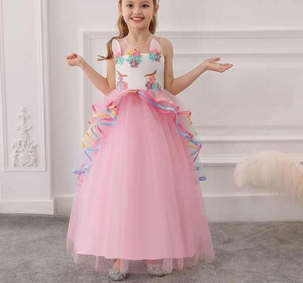 girl' costume unicorn flower girls dress embroidered ball gown flower girl princess gown for 4-15 years old baby wear, White;blue
girl' costume unicorn flower girls dress embroidered ball gown flower girl princess gown for 4-15 years old baby wear, White;blue