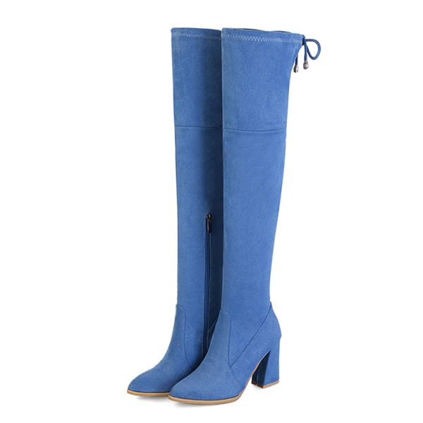 plus size 33-43 women over the knee boots block 8.5cm high heels long thigh winter snow boots block blue heels lady thigh shoes, Black
plus size 33-43 women over the knee boots block 8.5cm high heels long thigh winter snow boots block blue heels lady thigh shoes, Black