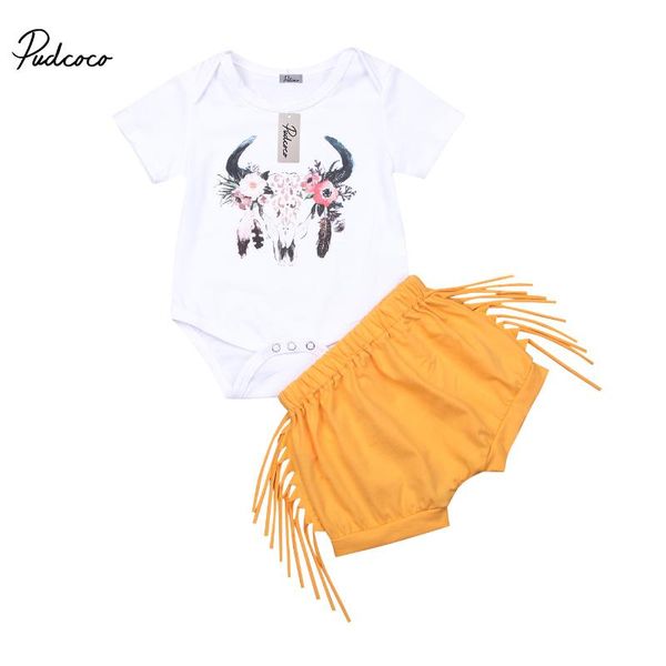 pudcoco 2pcs newborn toddler infant girls summer short sleeve bodysuit tassel shorts deer outfits, White
pudcoco 2pcs newborn toddler infant girls summer short sleeve bodysuit tassel shorts deer outfits, White