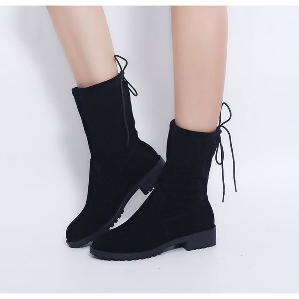 2019 autumn and winter large size suede boots women's thick-soled boots flat-bottom fashion wild women's 35-43, Black
2019 autumn and winter large size suede boots women's thick-soled boots flat-bottom fashion wild women's 35-43, Black
