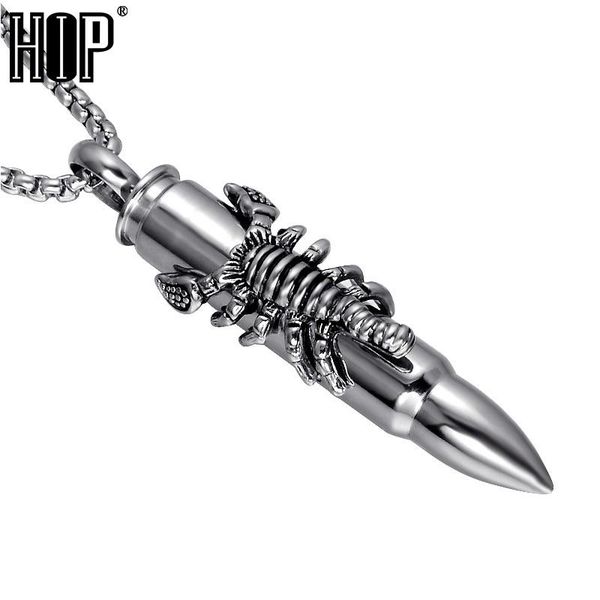 hip steampunk gold color titanium stainless steel statement animal scorpion bullet pendant necklaces for men jewelry, Silver
hip steampunk gold color titanium stainless steel statement animal scorpion bullet pendant necklaces for men jewelry, Silver