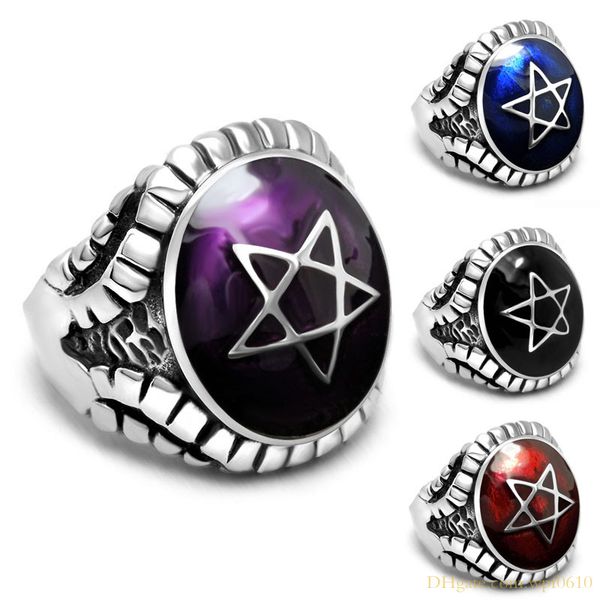 new fashion punk style the pentagram design stainless steel finger rings jewelry amulet for men, Silver
new fashion punk style the pentagram design stainless steel finger rings jewelry amulet for men, Silver
