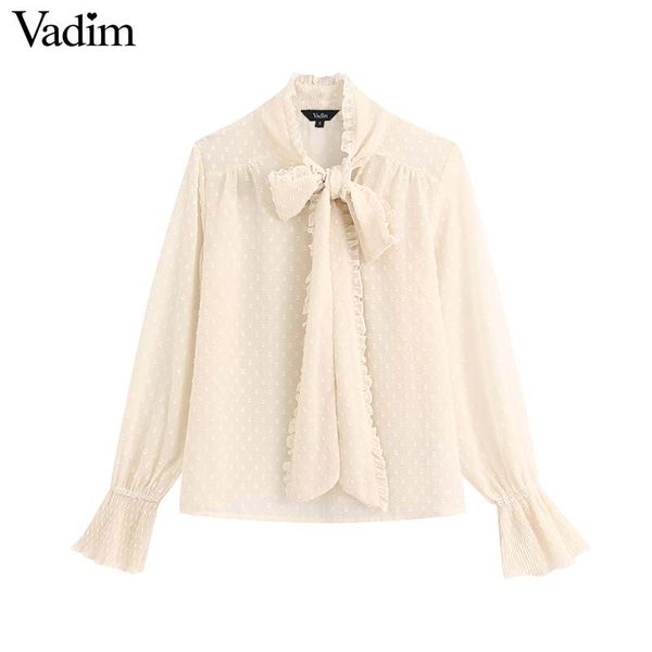 vadim women chic transparent bow tie blouses flare sleeve see through shirts cute female sweet mujer lb810, White 
vadim women chic transparent bow tie blouses flare sleeve see through shirts cute female sweet mujer lb810, White