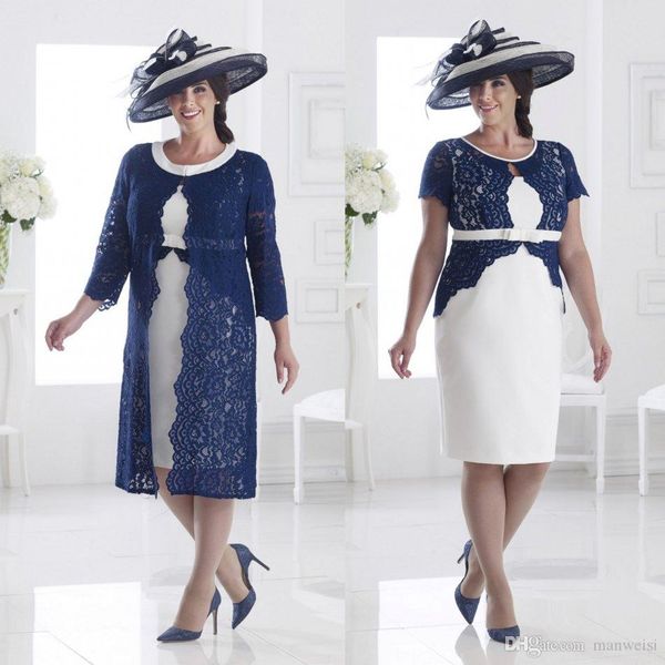 navy blue mother of the bride dresses with long jacket jewel neck wedding guest dress lace satin short sleeve formal evening gown, Black;red
navy blue mother of the bride dresses with long jacket jewel neck wedding guest dress lace satin short sleeve formal evening gown, Black;red