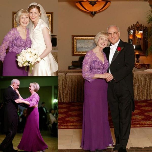elegant 2019 purple mother of the bride dresses long lace chiffon v-neck illusion 3/4 long sleeve vestido de madrinha, Black;red
elegant 2019 purple mother of the bride dresses long lace chiffon v-neck illusion 3/4 long sleeve vestido de madrinha, Black;red