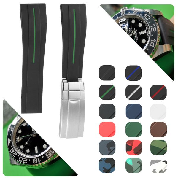 rubber watchband stainless steel fold buckle watch band strap for gmt oysterflex bracelet watch man 20mm red black blue red brown, Black;brown
rubber watchband stainless steel fold buckle watch band strap for gmt oysterflex bracelet watch man 20mm red black blue red brown, Black;brown