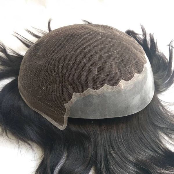 brazilian human hair replacement swiss lace base indian virgin remy hair systems full lace with pu toupee for men, Black
brazilian human hair replacement swiss lace base indian virgin remy hair systems full lace with pu toupee for men, Black
