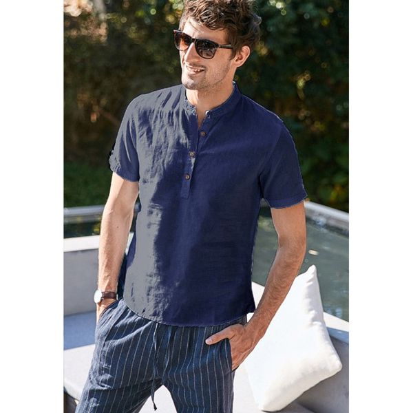 mens summer stand collar linen tshirt fashion designer solid color short sleeve loose casual male clothing, White;black
mens summer stand collar linen tshirt fashion designer solid color short sleeve loose casual male clothing, White;black