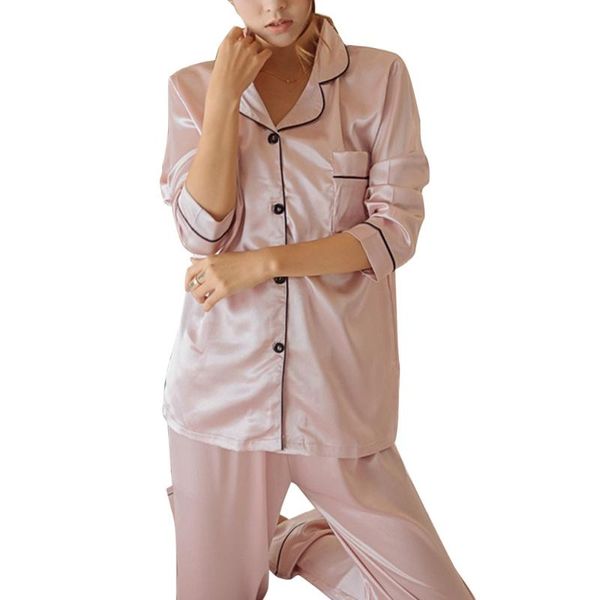 2 piece solid pajamas women sleepwear sets casual soft long sleeve button pocket sleepwear suit spring homewear long pants suits, Blue;gray
2 piece solid pajamas women sleepwear sets casual soft long sleeve button pocket sleepwear suit spring homewear long pants suits, Blue;gray