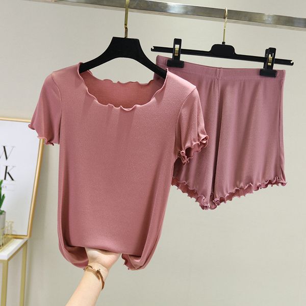 summer pajamas women casual short sleeve t shirt and shorts female nightwear 2020 loose home clothes ladies cotton pajamas set, Black;red
summer pajamas women casual short sleeve t shirt and shorts female nightwear 2020 loose home clothes ladies cotton pajamas set, Black;red