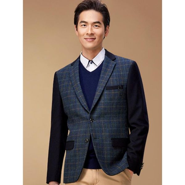 men blazer british's style casual slim fit suit jacket plaid breast pocket lapel long sleeve blazer male men coat on sale, White;black
men blazer british's style casual slim fit suit jacket plaid breast pocket lapel long sleeve blazer male men coat on sale, White;black