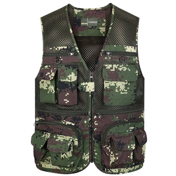spring men's multi pocket outdoor camouflage travelers fishing pgraphy vest, Black;white
spring men's multi pocket outdoor camouflage travelers fishing pgraphy vest, Black;white