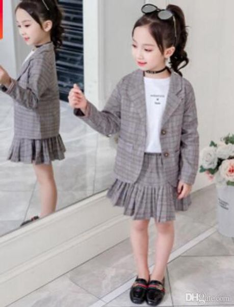 girls skirt suits sets 2019 new spring and autumn girls children's fashion single-breasted plaid gray color suits size4-14 wy292, White
girls skirt suits sets 2019 new spring and autumn girls children's fashion single-breasted plaid gray color suits size4-14 wy292, White