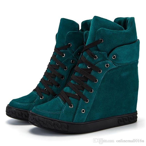 fashion 2018 brand spring autumn women shoes black suede ankle boots platform wedge height increasing shoes, Black;white
fashion 2018 brand spring autumn women shoes black suede ankle boots platform wedge height increasing shoes, Black;white