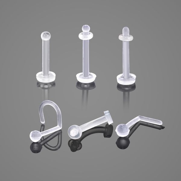 5pcs/lot bio flexible acrylic clear nose screw stud rings eyebrow cartilage piercings labret retainer bar lip piercings jewelry, Slivery;golden
5pcs/lot bio flexible acrylic clear nose screw stud rings eyebrow cartilage piercings labret retainer bar lip piercings jewelry, Slivery;golden