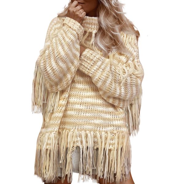gestreepte print coltrui kwasten losse lange mouw trui wollen truien vrouwen mode winter streetwear sueter mujer nieuwe z0826, White;black
gestreepte print coltrui kwasten losse lange mouw trui wollen truien vrouwen mode winter streetwear sueter mujer nieuwe z0826, White;black