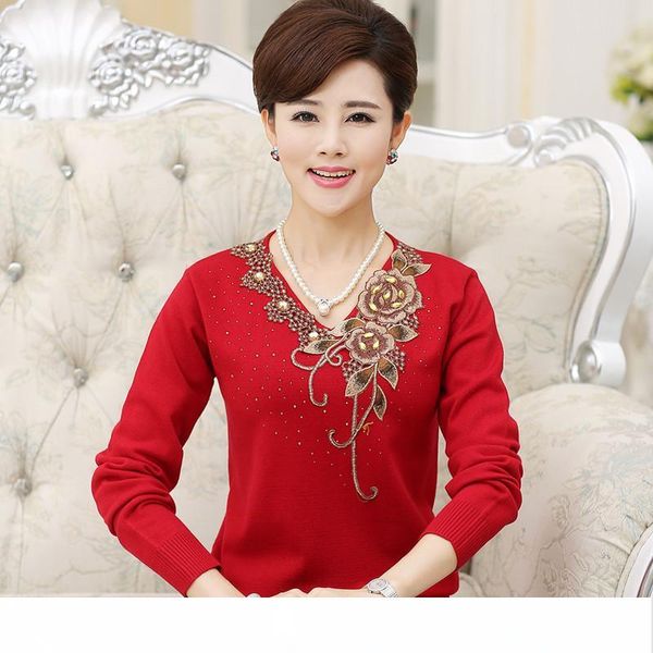 wholesale- new 2016 autumn and winter women's middle aged long sleeve pullover warm sweater fashion embroidery women sweater 7 colors, White;black
wholesale- new 2016 autumn and winter women's middle aged long sleeve pullover warm sweater fashion embroidery women sweater 7 colors, White;black